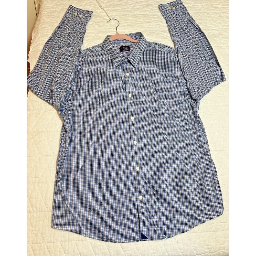 UNTUCKit Long Sleeve Slim Fit Plaid Wrinkle Free Button Down Shirt Men's XXLg